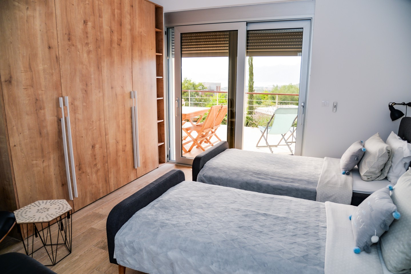Tivat Heights Residence, Montenegro - Guest bedroom and panoramic terrace sea view Tivat Bay